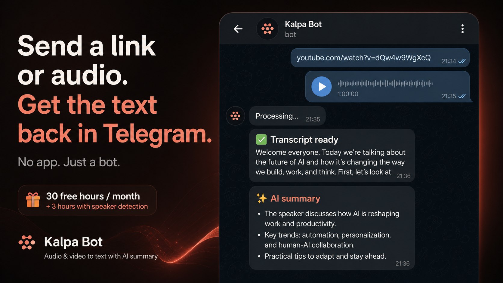 Kalpa — Audio & Video to Text