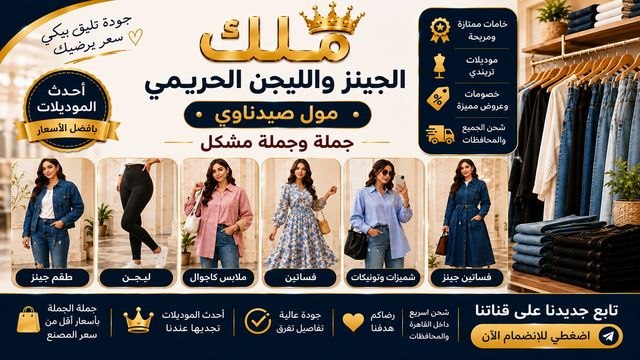 مكتب ملك الجينز والليجن الحريمي مول صيدناوي